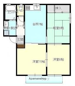 サンクレストⅦ(3DK/2階)の間取り写真