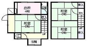 福塩線 福山駅 徒歩42分 2階建 築56年(3K)の間取り写真