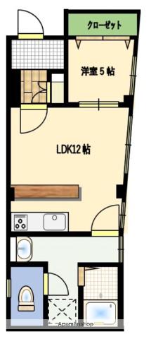 御船町ビル(1LDK/2階)の間取り写真