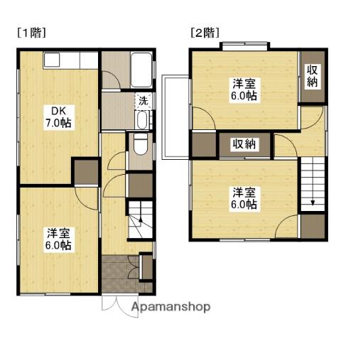 山陽本線 東福山駅 徒歩66分 2階建 築30年(3DK)の間取り写真