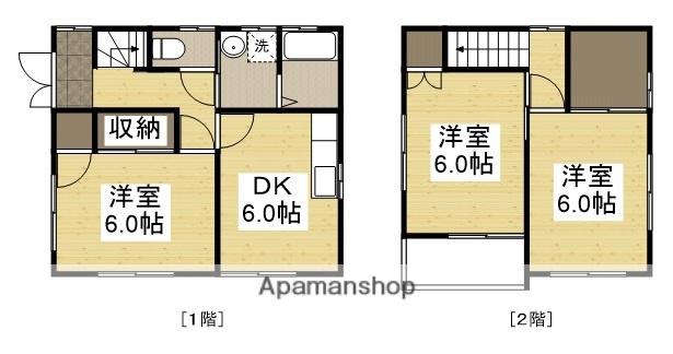 福塩線 福山駅 徒歩28分 2階建 築29年(3SDK)の間取り写真