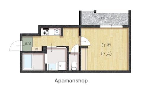 COMFORT三吉南(1K/1階)の間取り写真