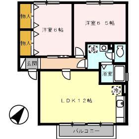 セジュール引野(2LDK/2階)の間取り写真