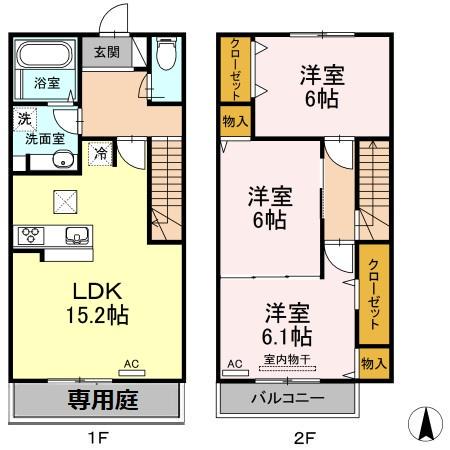 MBM手城(3LDK/1階)の間取り写真