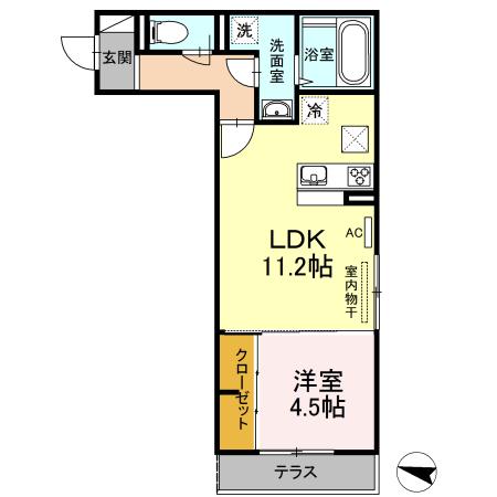 フレッチェ・ボスコⅢ(1LDK/1階)の間取り写真