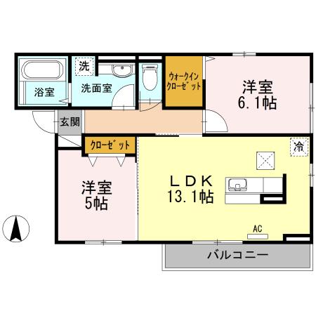 ARBOR(2LDK/1階)の間取り写真