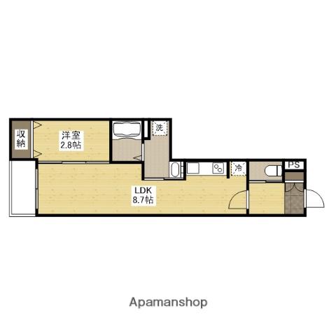 月光霞町(1LDK/3階)の間取り写真
