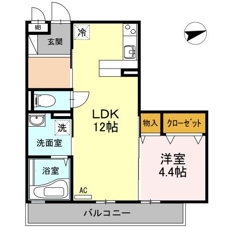 SEJOURウエノ(1LDK/3階)の間取り写真