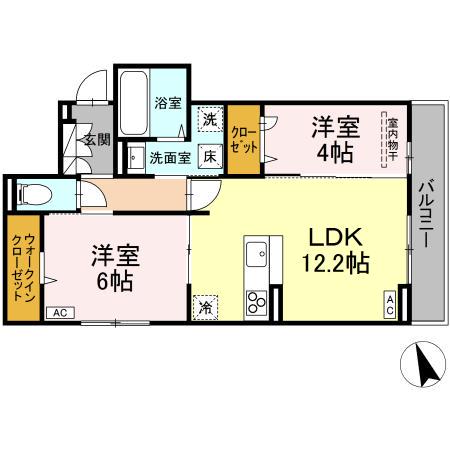 フレッチェ・ボスコVIII(2LDK/1階)の間取り写真