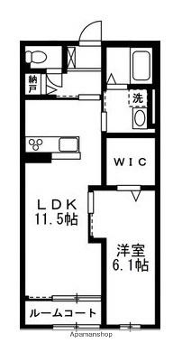 メゾン・ヴォワル(1LDK/2階)の間取り写真