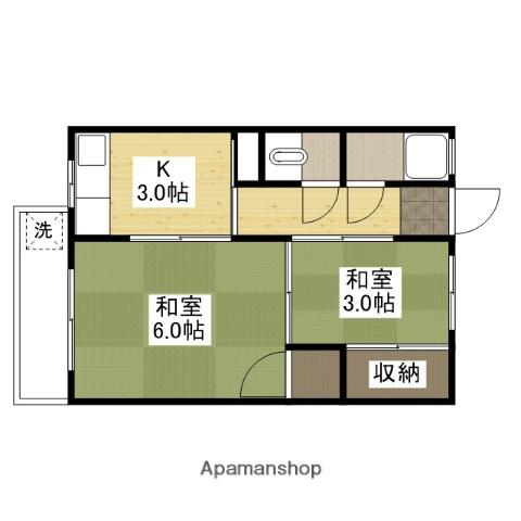 TZ福山新市(2K/1階)の間取り写真