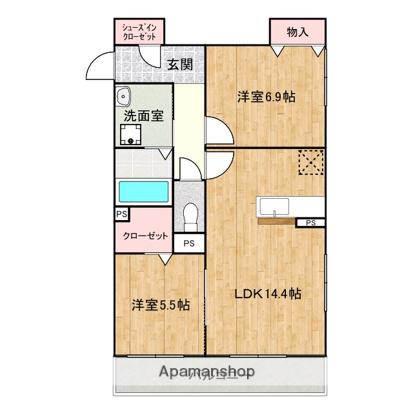 FORT RISE(2LDK/1階)の間取り写真