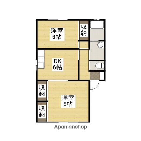 グレースコートみなくち(2DK/2階)の間取り写真