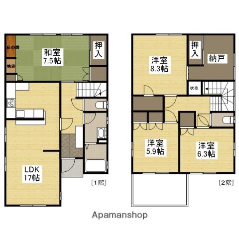 山陽本線 福山駅 徒歩19分 2階建 築40年(4SLDK)の間取り写真