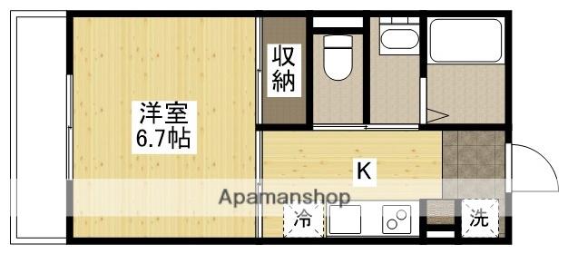 ソラーナエル(1K/1階)の間取り写真