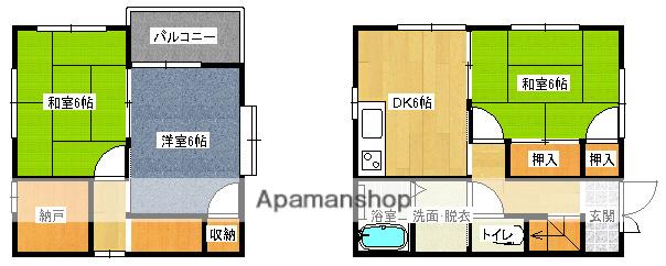 広島県福山市 2階建 築24年(3SDK)の間取り写真