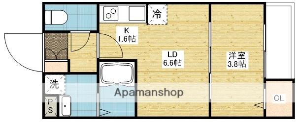アコット春日(1LDK/1階)の間取り写真
