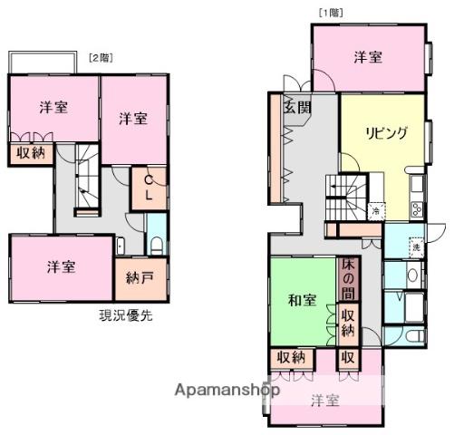 山陽本線 福山駅 バス乗車時間：6分 神島橋西詰バス停で下車 徒歩4分 2階建 築31年(6SDK)の間取り写真