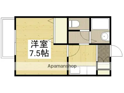 浜田アパート(1K/2階)の間取り写真