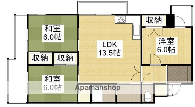 レジデンスマサノ1(3LDK/7階)の間取り写真