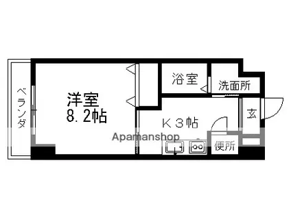 フルリール松浦Ⅱ(1K/2階)の間取り写真