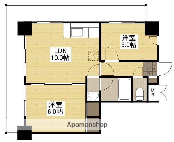 アネックス紅葉(2LDK/4階)の間取り写真