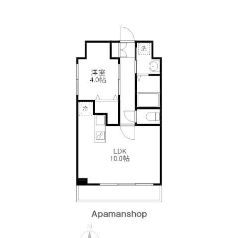 ローゼンコート禄屋(1LDK/9階)の間取り写真