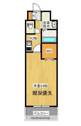 サンクレスト宇田(1K/3階)の間取り写真