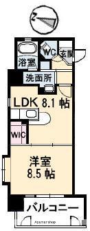 フラットリア御船(1LDK/5階)の間取り写真