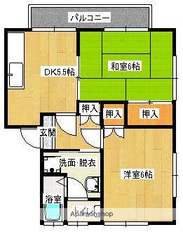 コーポ松岡(2K/1階)の間取り写真