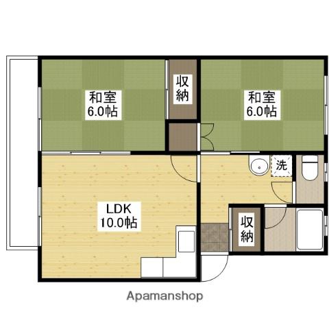 新涯マンションB棟(2LDK/3階)の間取り写真