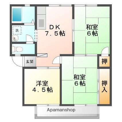 ファミール泉 B(3DK/2階)の間取り写真