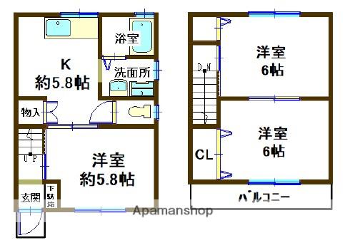 サザンヴィラⅡ(3K)の間取り写真