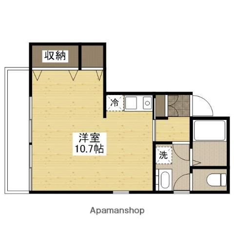 ハイツ陽光(ワンルーム/2階)の間取り写真