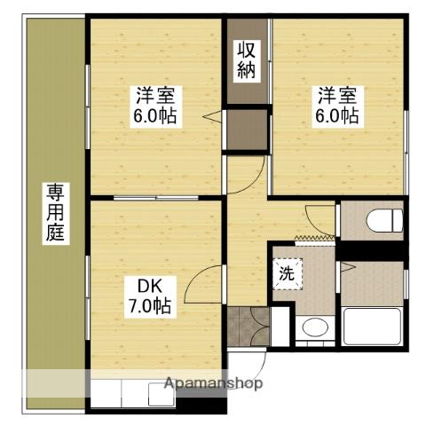 ファミール宝(2DK/1階)の間取り写真