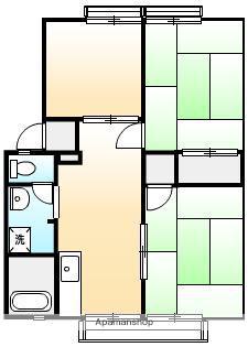パナハイツ高尾B(3DK/2階)の間取り写真