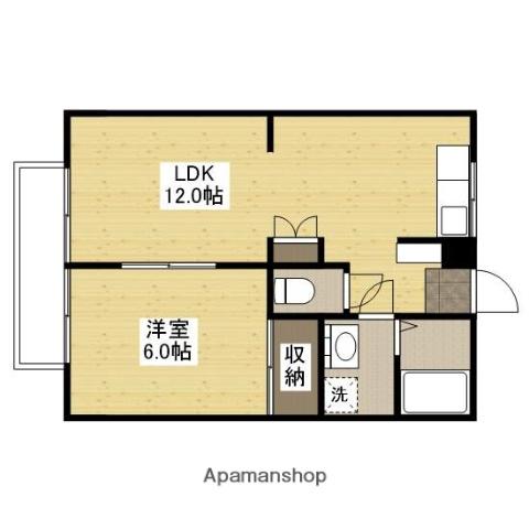 山根ハイツ(1LDK/1階)の間取り写真