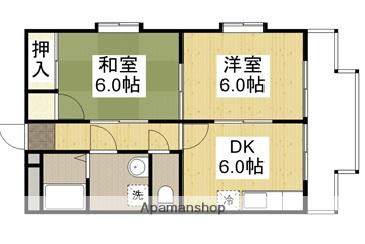 グレイスランド(2DK/2階)の間取り写真