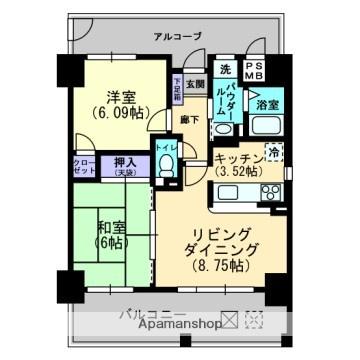アルファステイツ入船町(2LDK/4階)の間取り写真