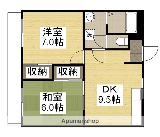 サン・オーレ新涯(2DK/2階)の間取り写真