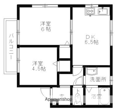 ハーモニー七日市A(2DK/2階)の間取り写真