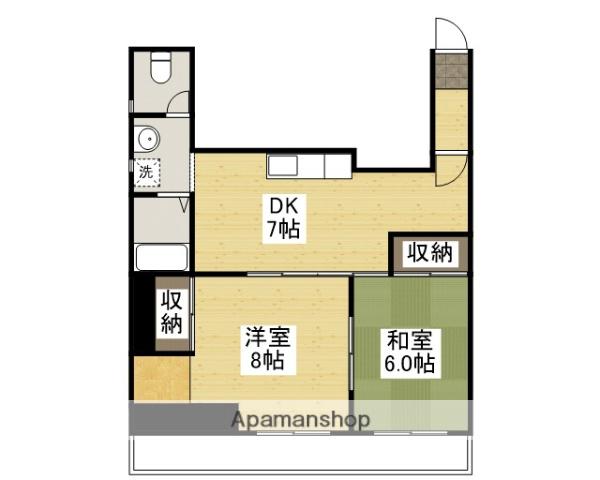 草戸グランドハイツ(2DK/2階)の間取り写真