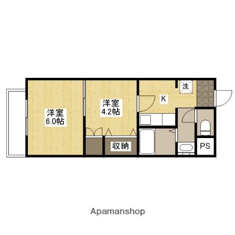 ハートレイク マンション(2K/2階)の間取り写真