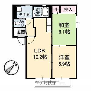 ファミールフジ(2LDK/2階)の間取り写真