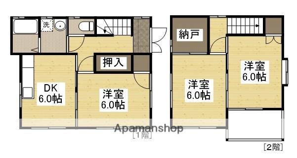 山陽本線 福山駅 バス乗車時間：7分 近大付属高等学校中学校前バス停で下車 徒歩14分 2階建 築25年(3SDK)の間取り写真