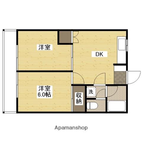 カーサー光(2DK/1階)の間取り写真
