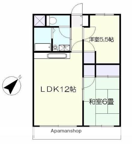 メゾンあけぼの(2LDK/4階)の間取り写真