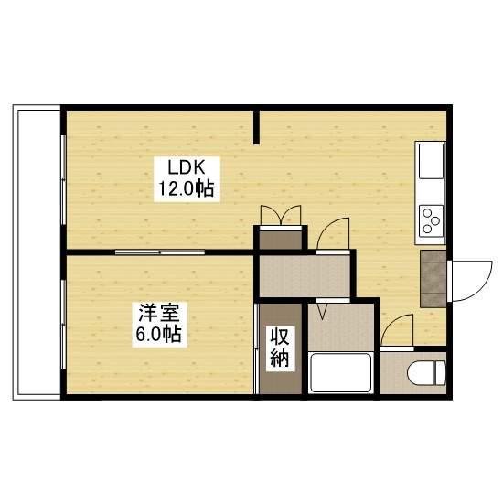 ローズハイツ(1LDK/1階)の間取り写真