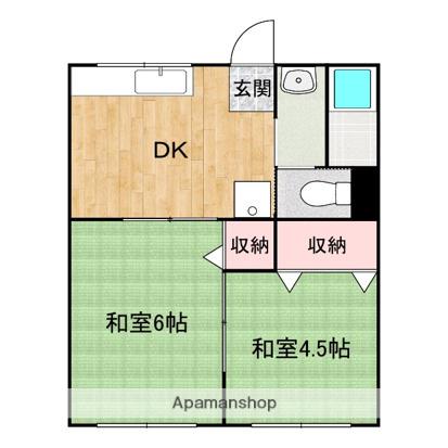 コーポ幸(2DK/2階)の間取り写真