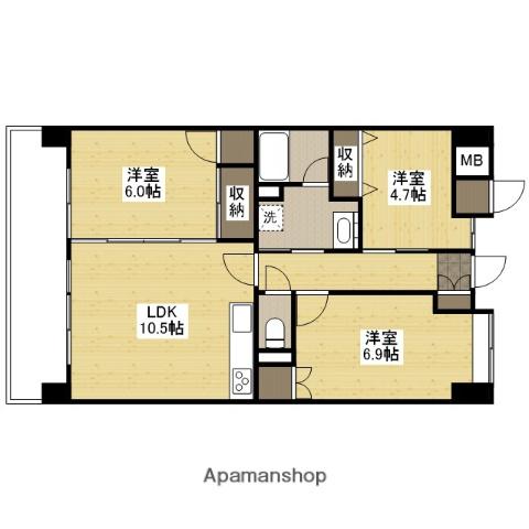 メゾン八杉(3LDK/7階)の間取り写真